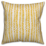 Yellow and White Modern Herringbone 16x16 Throw Pillow Cover