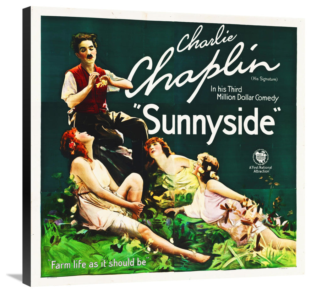 "Charlie Chaplin - Sunnyside, 1919" Canvas by Hollywood Photo Archive, 30x29"
