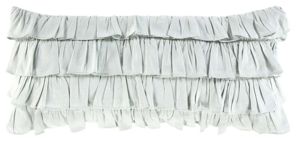 Surya Ruffle RLE-006 14"x32" Pillow Cover, Ice Blue