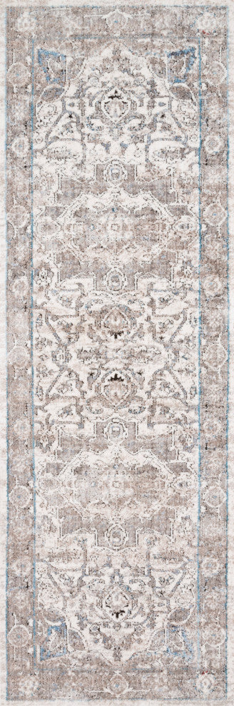 Polyester Pile Dante DN-05 Area Rug by Loloi II, Ivory/Stone, 9'6"x13'3"