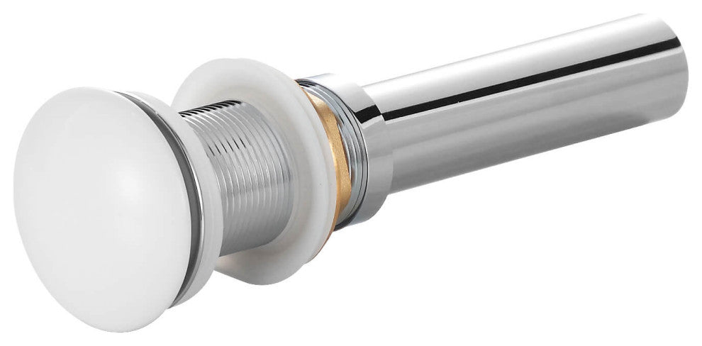 Fine Fixtures Pop-Up Bathroom Sink Drain Without Overflow, White