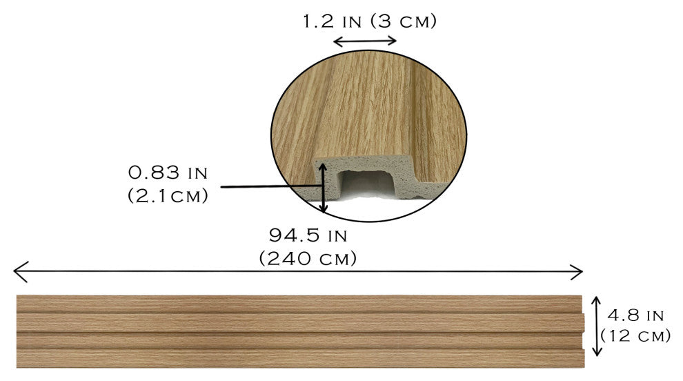 Waterproof Slat Panel, Natural Oak, Pack of 6