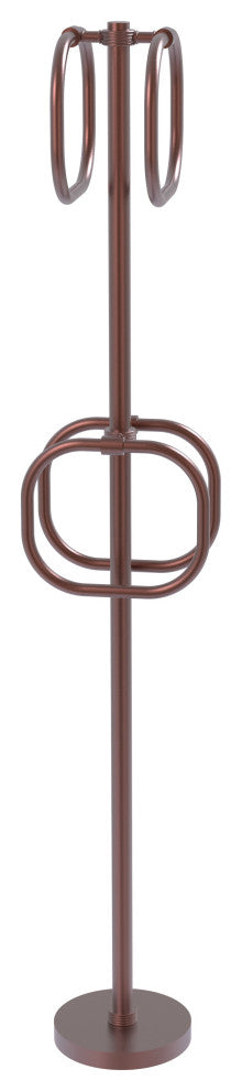 Towel Stand with 4 Integrated Towel Rings, Antique Copper