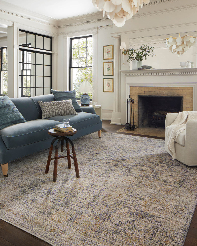 Jean Stoffer x Loloi Katherine Charcoal / Gold 2'-7" x 10'-0" Runner Rug