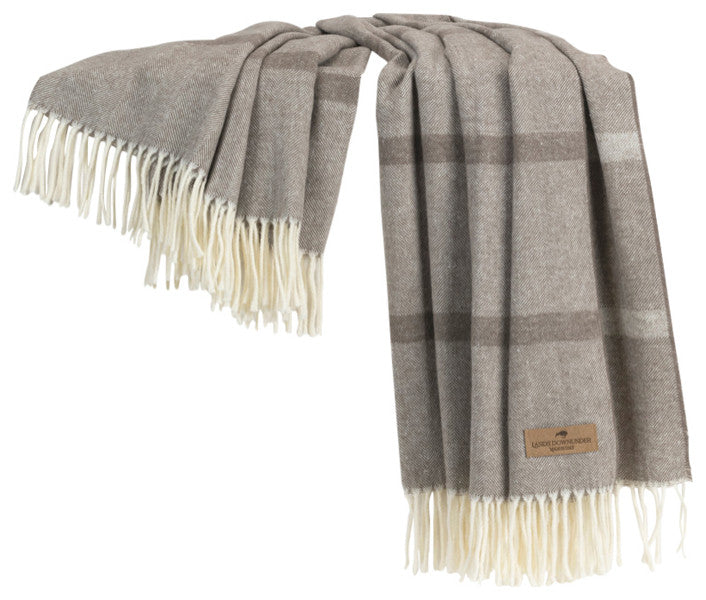 Montauk Stripe Herringbone Throw, Mink