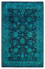 Overdyed, One-of-a-Kind Hand-Knotted Area Rug Blue, 4'8"x7'2"