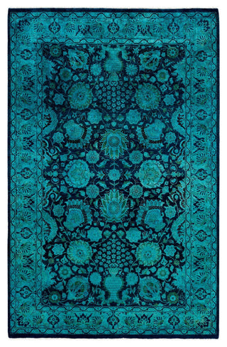 Overdyed, One-of-a-Kind Hand-Knotted Area Rug Blue, 4'8"x7'2"