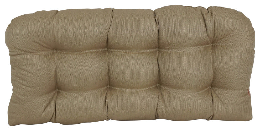 42"X19" U-Shaped Premium Outdoor Tufted Settee/Bench Cushion, Newfound Cafe