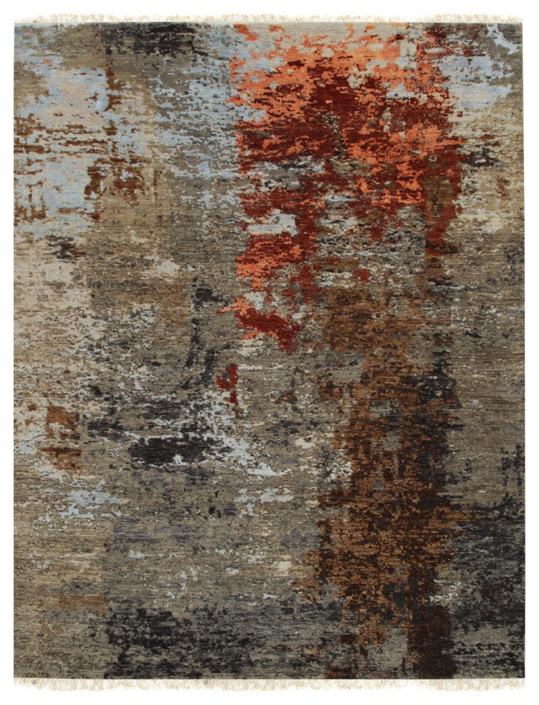 LT. GRAY Contemporary Abstract Galaxy Area Rug