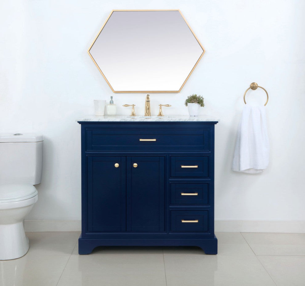 Elegant Decor Americana Bathroom Vanity Blue