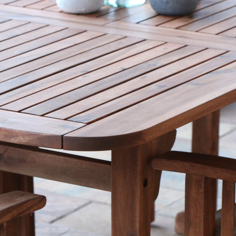 6-Piece Acacia Patio Dining Set With Cushions, Brown