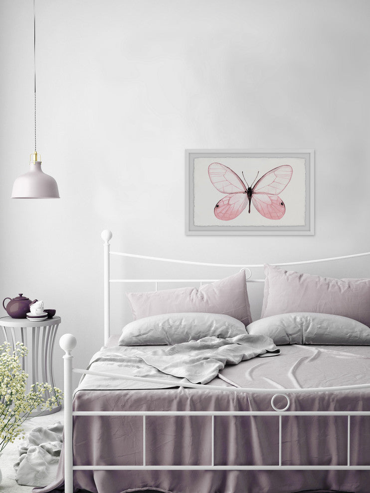 "Pink Butterfly Beauty" Framed Painting Print, 24"x16"