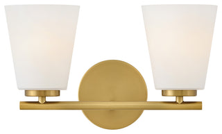 Lark Bri Small Two Light Vanity, Lacquered Brass