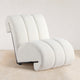 Swoon Faux Sheepskin Upholstered Accent Chair, Cream, Black Oak Veneer
