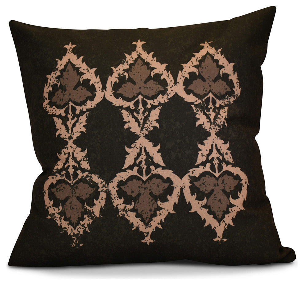 Ananda Geometric Print Pillow, Brown, 26"x26"