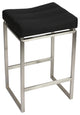 Isis Counter-Height Stool in Brushed Stainless Steel, Black