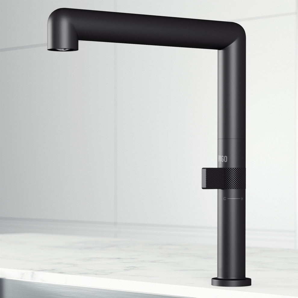 VIGO Jewel 11 in. H Single Handle Kitchen Bar Faucet, Matte Black