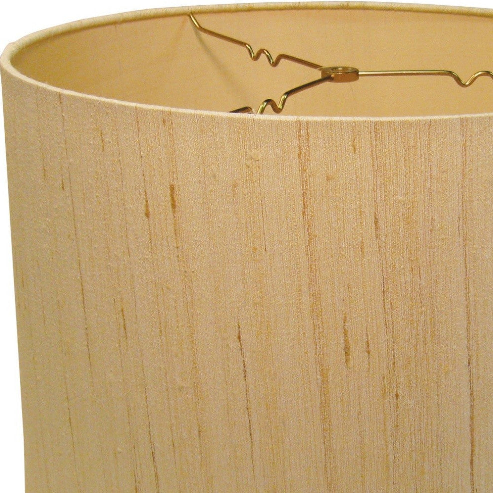 14" Inherent Slanted Drum Raw Silk Lampshade