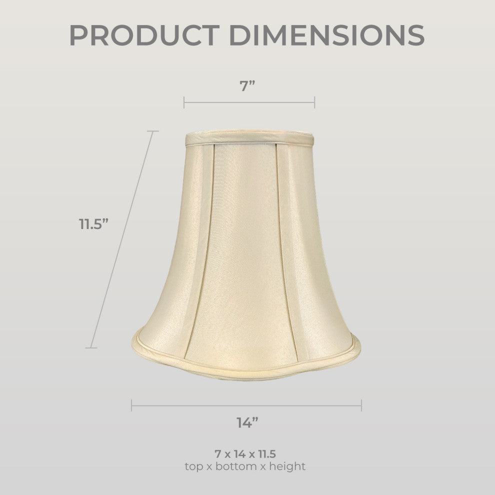 Royal Designs Bottom Scalloped Bell Lamp Shade, Beige, 7x14x11.5, Single