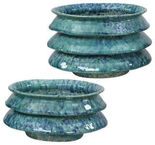 Uttermost ZigZag Blue Green Bowls Set/2