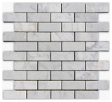 White Carrara Polished 1x3 Brick Marble Mosaic