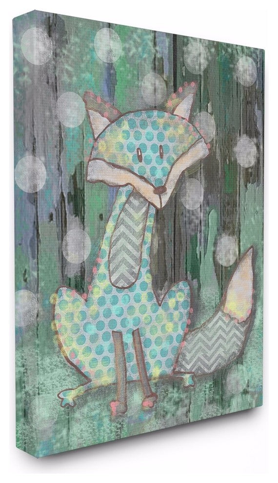 Stupell Industries Distressed Woodland Fox, 30 x 40