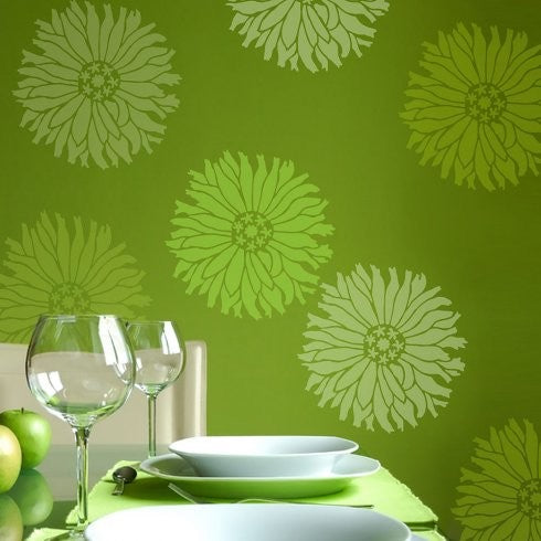 Starburst Zinnia Wall Art Stencil, Small