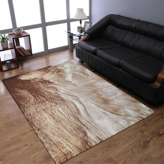 MACHINE MADE HEATSET POLYPROPYLENE AREA RUGS -Beige Color,Abstract Design, [Rectangle] 4'4''x6'4''