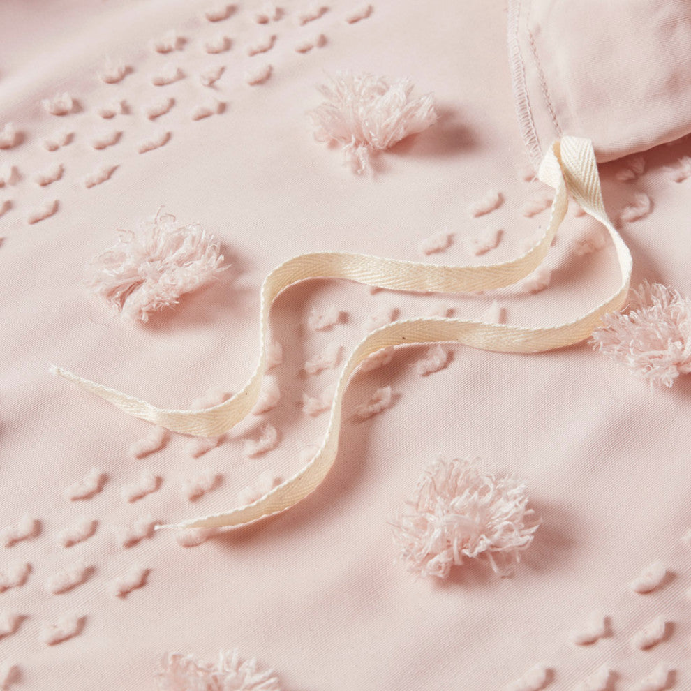 Intelligent Design Lucy Clip Jacquard Duvet Cover Set, Pink