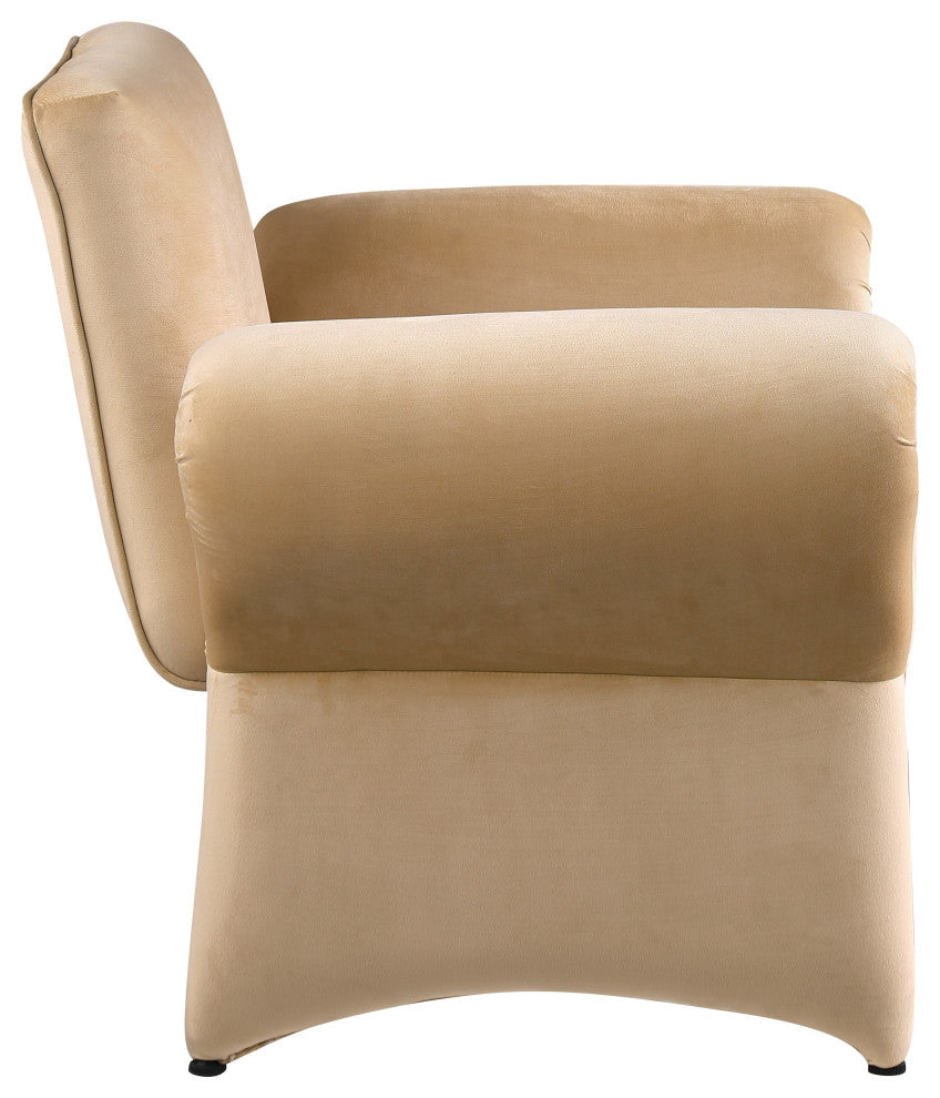 Fleurette Velvet Accent Chair, Camel