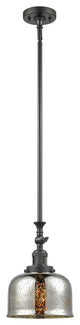 Large Bell 1-Light LED Pendant, Oil Rubbed Bronze, Glass: Silver Mercury