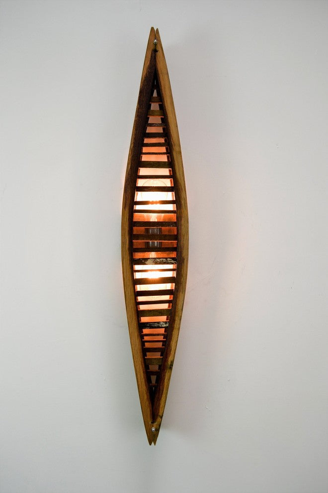 Wine Barrel Wall Sconce - Listras - Made from reclaimed CA wine barrels