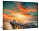 "Wooden Bridge Under Colorful Sky" Sea Bridge Wall Artwork, 20"x12"