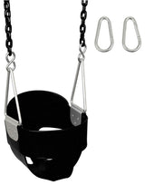 High-Back Full Bucket Swing Seat With Coated Chains, 8.5', Black