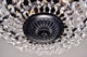 3-Light Antique Black and Crystal Bowl Shade Flushmount