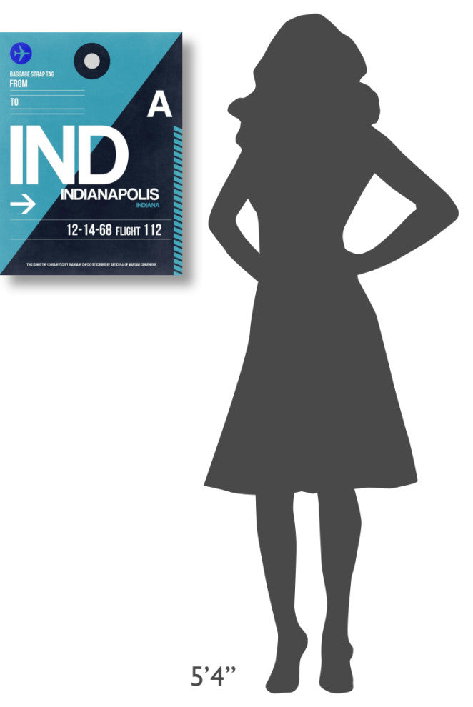 "IND Indianapolis Luggage Tag 2" Fine Art Print
