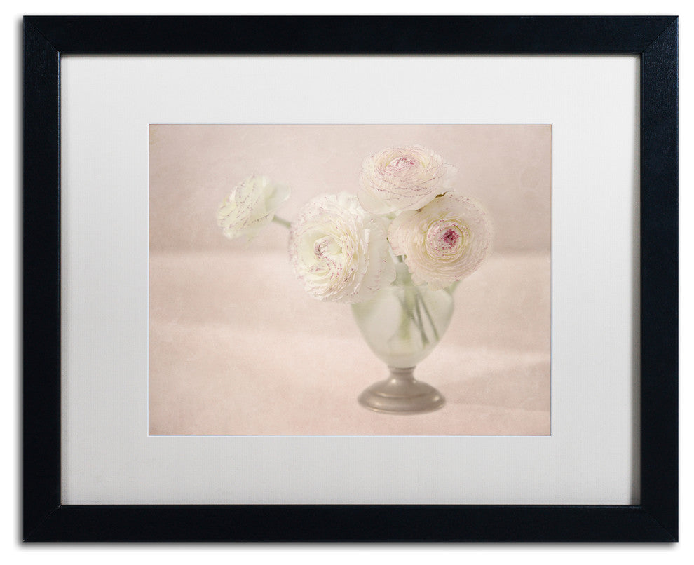 Cora Niele 'White Persian Buttercups Posy' Matted Framed Art