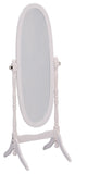 Classic White Finish Cheval Standing Oval Mirror