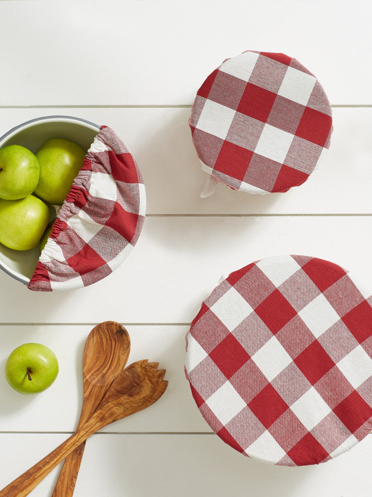 DII Asst Barn Red Buffalo Check Woven Dish Cover (Set of 3)