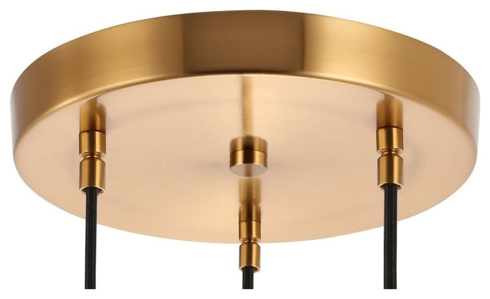 Woodbridge Lighting Candice 3-light Glass Cluster Pendant in Swizzle Stick/Brass
