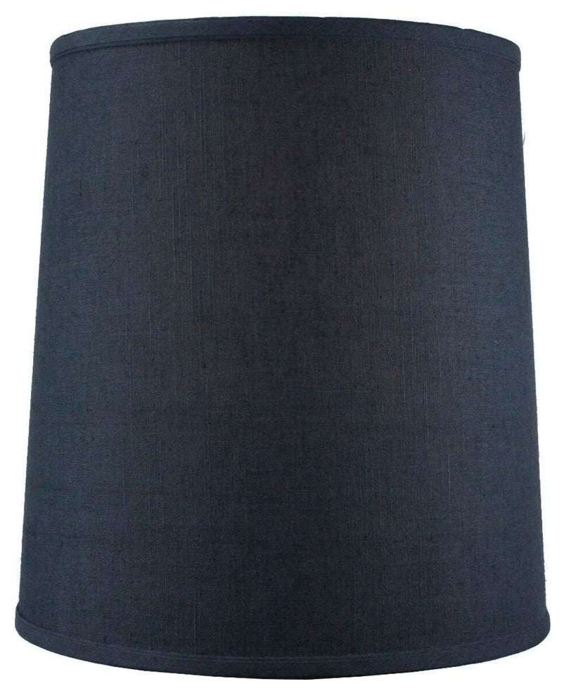 Drum Shade 1 12"x14"x15", Textured Slate Blue