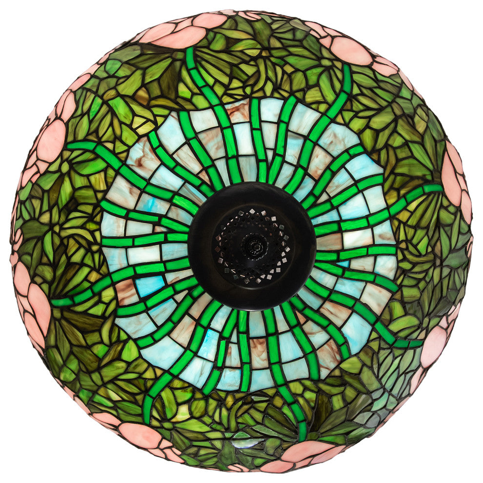 22 Wide Cabbage Rose Inverted Pendant
