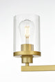 4 Light Brass And Clear Bath Sconce
