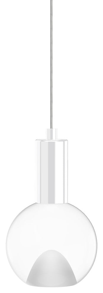 Globe Small 5" Clear Acrylic Single Pendant - White Socket