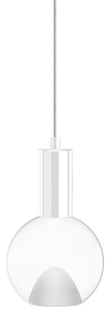 Globe Small 5" Clear Acrylic Single Pendant - White Socket