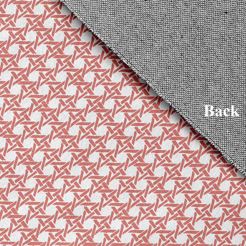 Rattan Geometric Rug, Coral, 5'x7'