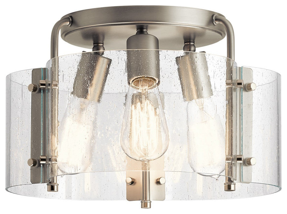 Kichler Thoreau 3 Light Semi Flush in Brushed Nickel