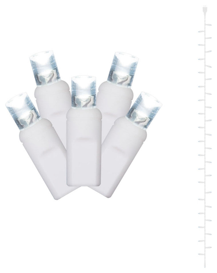 Vickerman X13W549 Pure White Curtain Light On White Wire, Christmas Light Strand