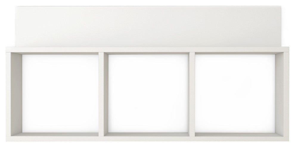 Danya B. Modern 3 Cube Floating Wall Shelf With Display Ledge, White