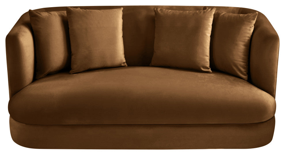 Alder Upholstered Chair, Saddle, Velvet, Loveseat